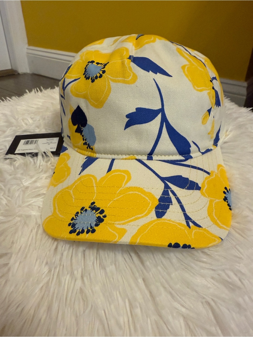 kate spade new york Floral Baseball Cap - Yellow & Blue - Picture 2 of 4